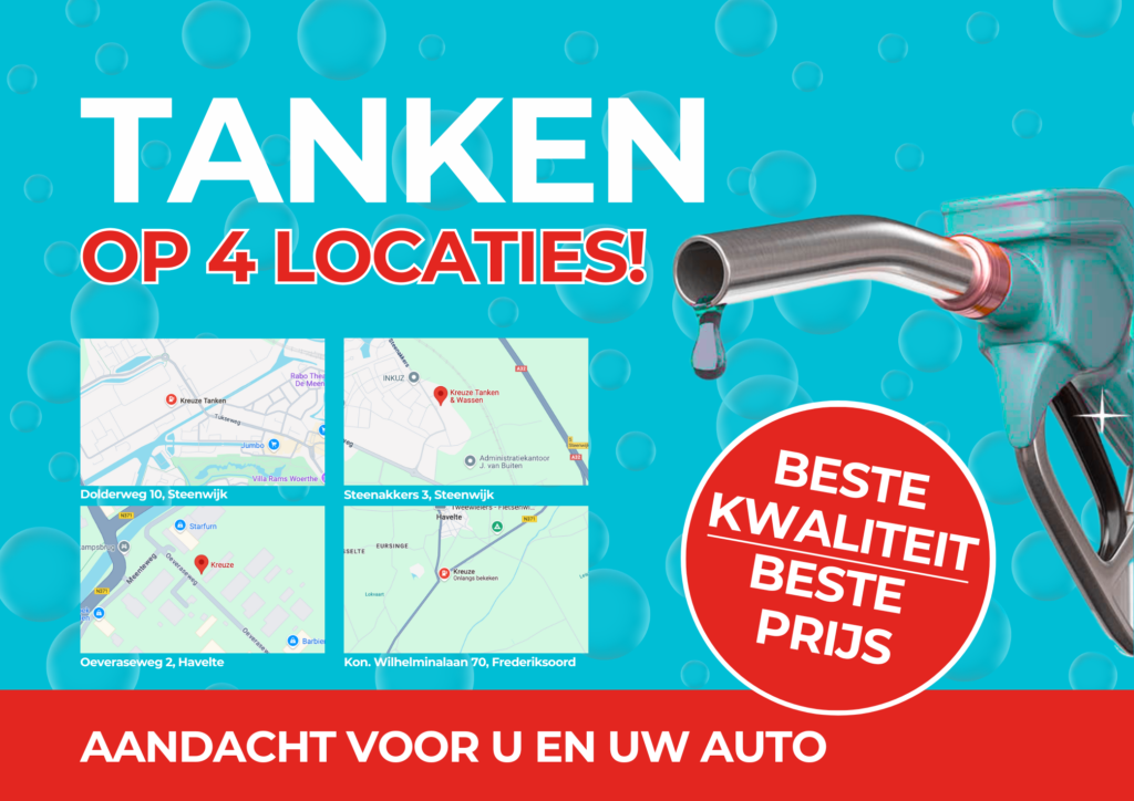 Op 4 locaties tanken bij Kreuze.